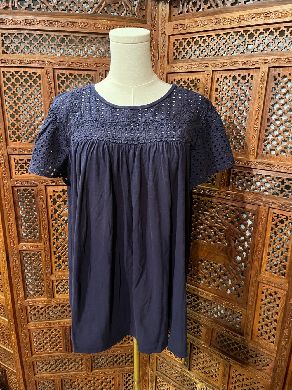 Lane Bryant Navy Eyelet Top | Size 18/20 | Boho Cottagecore